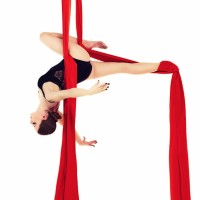 Telas para acrobacia, yoga aereo, accesorios